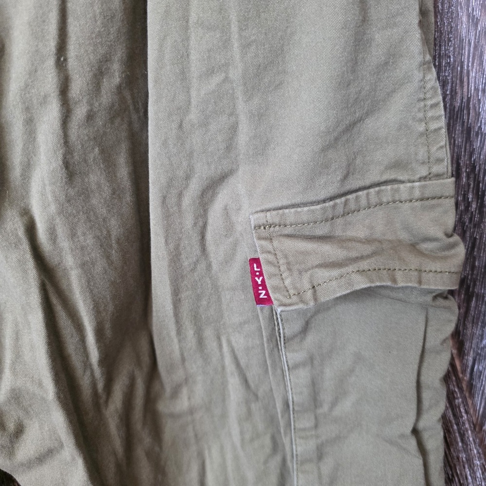 Heron Preston Pants Kid's Size 170 Army Green Cargo Jogger Pockets Drawstring - Picture 8 of 8